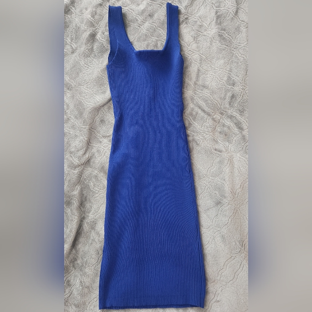 New Look Blue Ribbed Dress - Picture 2 of 4